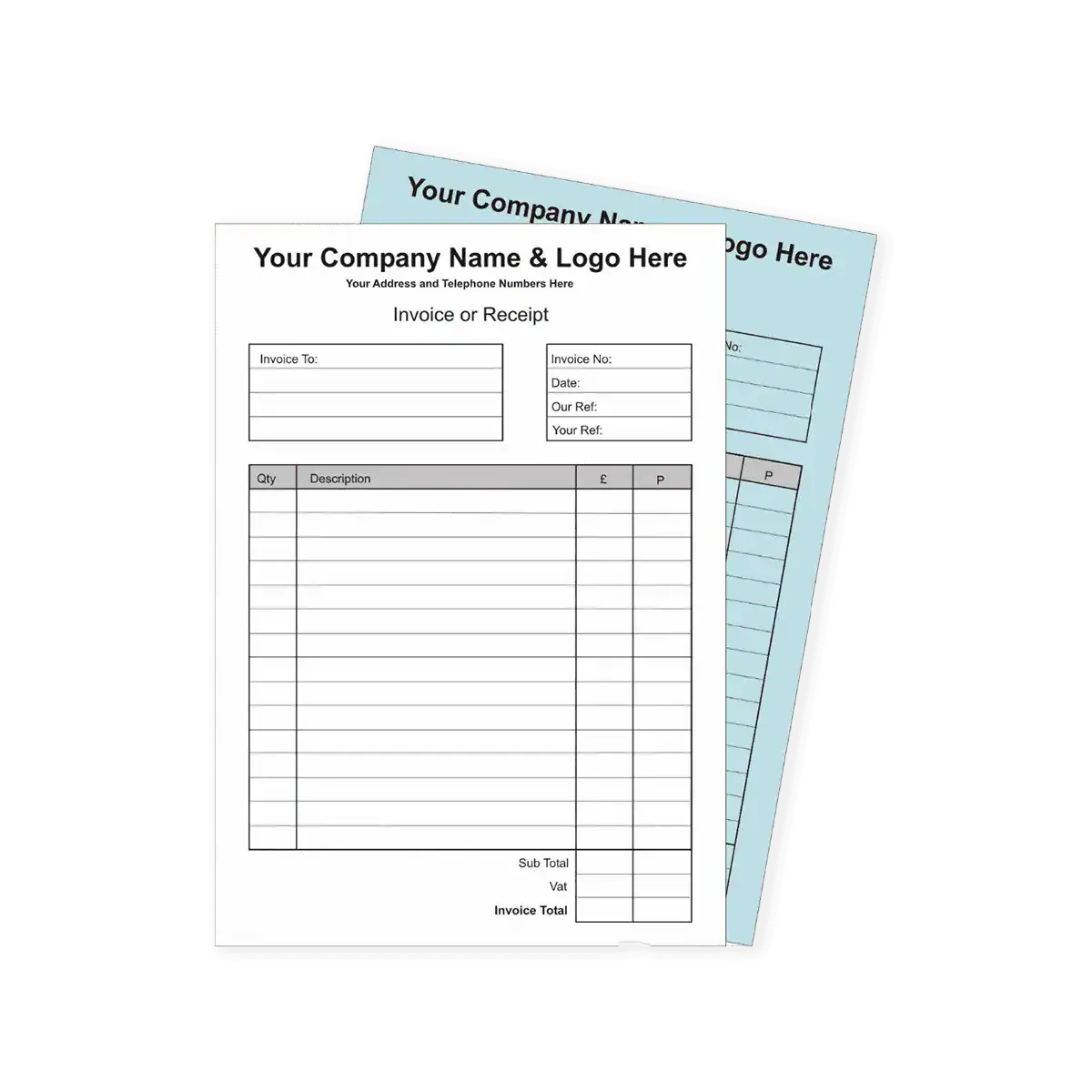 2part or 2by 2 invoice books PRinting