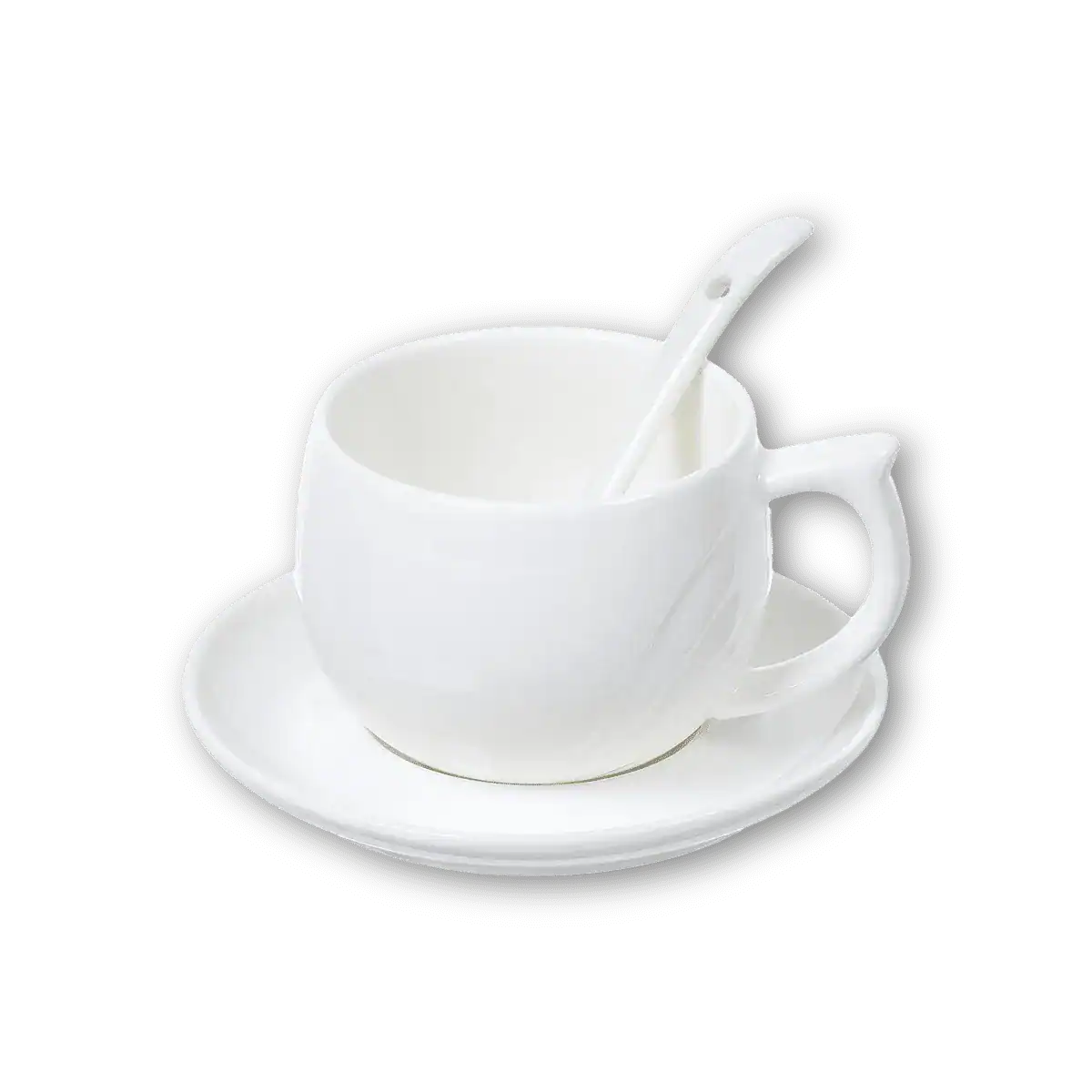 Ceramic Saucer Teacups with Spoon Printing