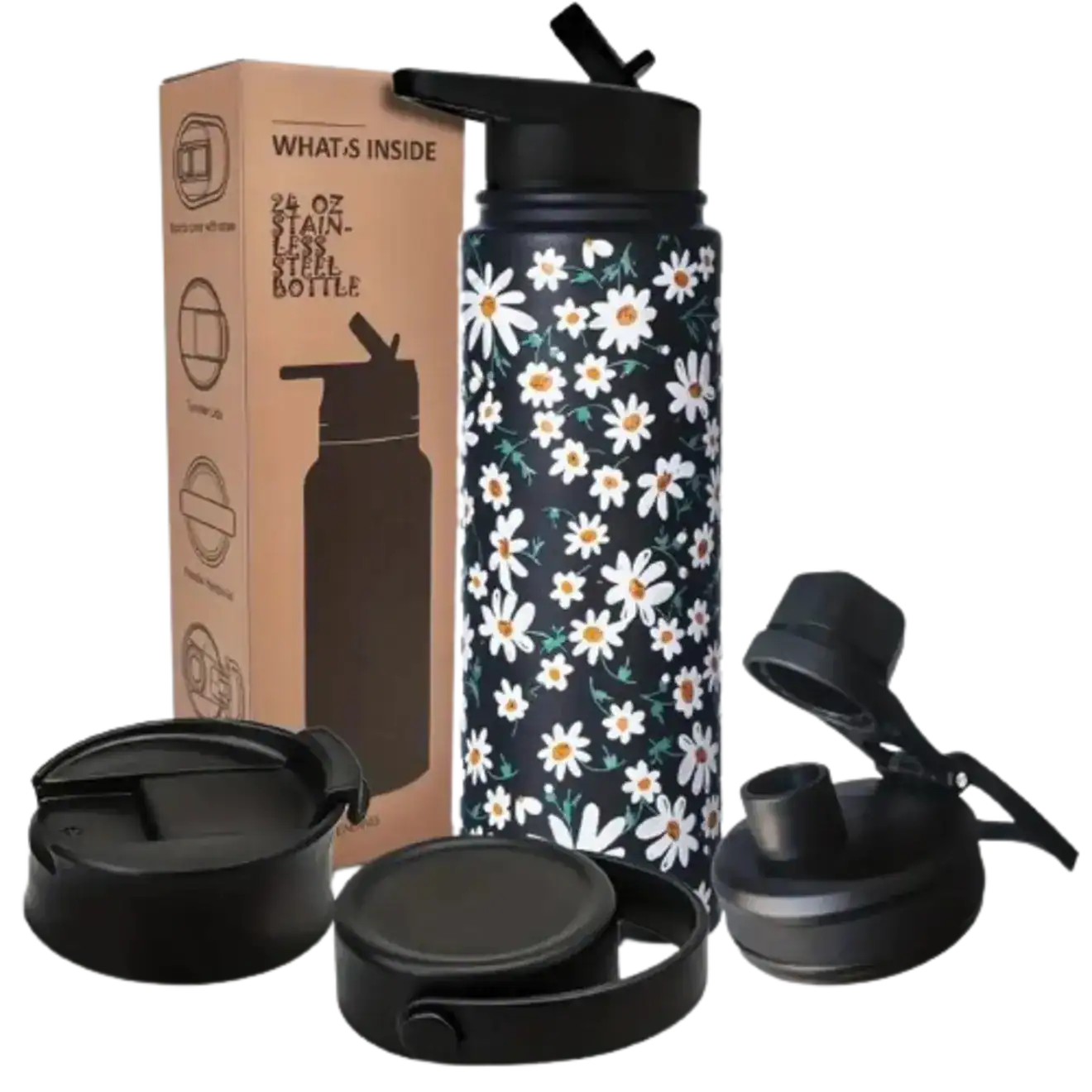 Double Wall Stainless Steel Bottles with Carry Handle Printing