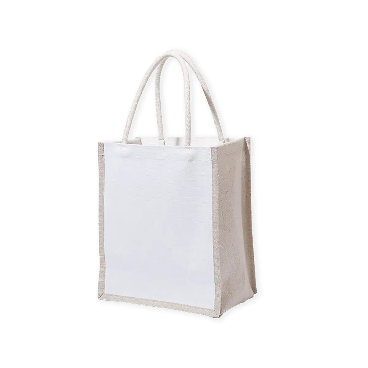Jute Bags White Handles Printing