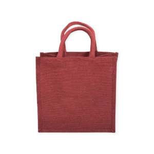 Reusable Square Jute Bags with Cotton HAndle Printing