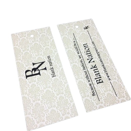 Give your products a premium shine with custom Glossy Hand Tags designed for modern retail branding.