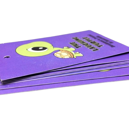 Perfect for clothing, accessories, and boutique items—glossy hang tags that stand out with rich colour and crisp printing.