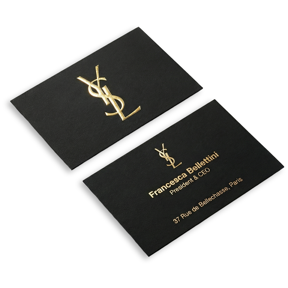 Soft Touch Laminated Gold Foil Business Cards