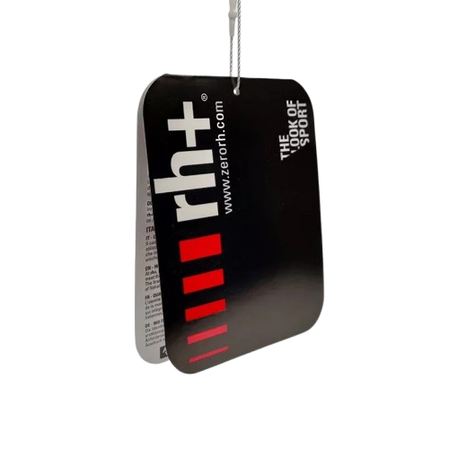 Creative hang tags with custom shape and logo design UAE for upscale packaging and branding.