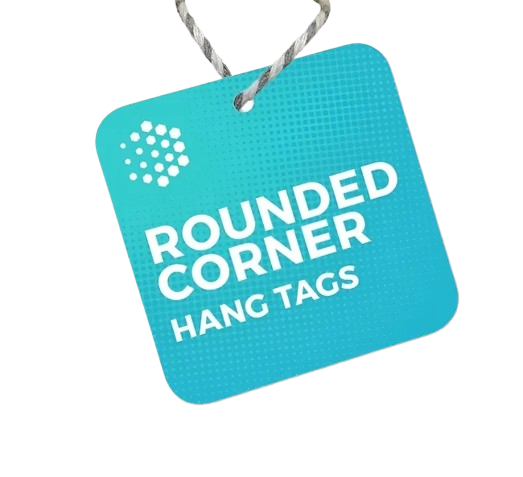 Unique die-cut hang tags offering full-colour printing and customized shapes for luxury product presentation.