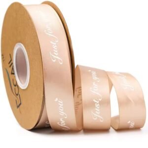 Satin printed ribbon for gift boxes and paper bags
