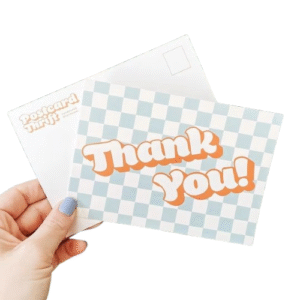 Full-colour postcard printing with custom sizes and finishes, suitable for express printing services Dubai.