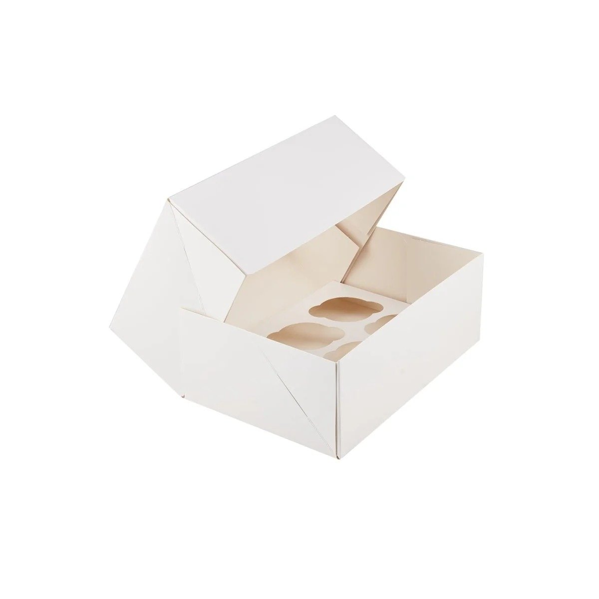 4 Cavities Kraft Paper Cupcake Box with Inserts Cupcake Containers - Image 2