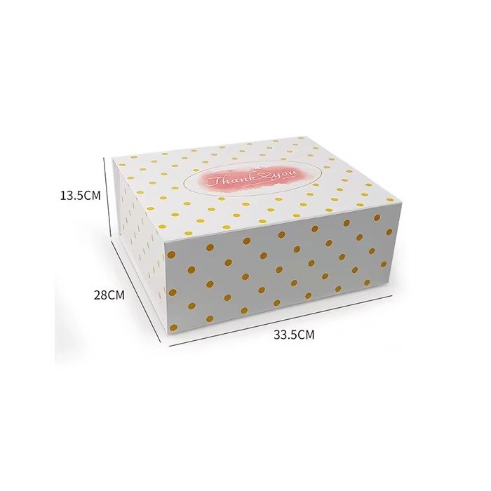 Eco-friendly flat gift packaging box with custom artwork, ideal for small businesses, event planners, and retail gifting.