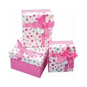Hard square cardboard box with custom ribbon printing Dubai