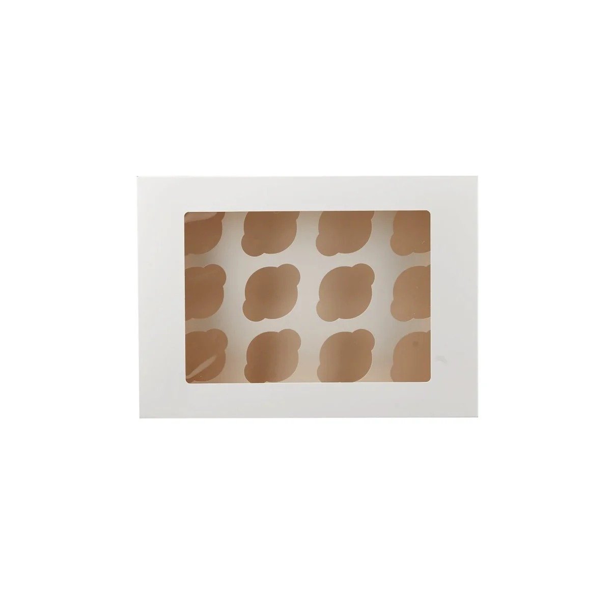 4 Cavities Kraft Paper Cupcake Box with Inserts Cupcake Containers - Image 3