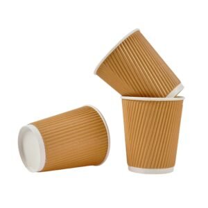 Custom ripple paper cup with lid printing for hot beverages in Dubai