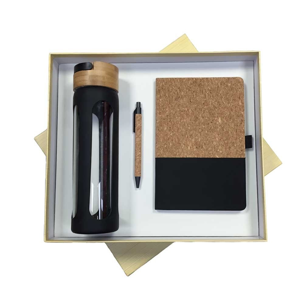 Sonic Eco Friendly sustainable gift set with recycled notebook, pen and flask, ideal for customised eco branding across Dubai and the UAE.