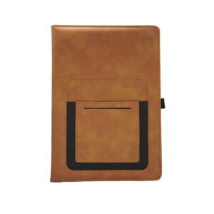 Tezos Brown classic corporate gift set with a brown notebook, pen and flask, perfect for customised company branding across Dubai and the UAE.
