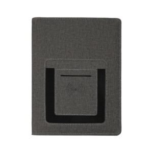 Montana Grey premium corporate gift set in grey, including notebook, pen and flask, perfect for personalised business branding in Dubai and the UAE.