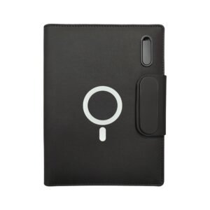 Navigator 10W Magsafe Organizer Black multifunction desk organizer with wireless charging, ideal for customised branding in Dubai and the UAE.