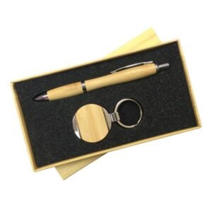 Anzio Eco Friendly 03 sustainable gift set with eco notebook, pen and flask, ideal for customised green branding across Dubai and the UAE.