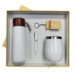 Hartmann Eco Set environmentally conscious gift set with an eco notebook, pen and flask, perfect for custom corporate branding in Dubai and the UAE.