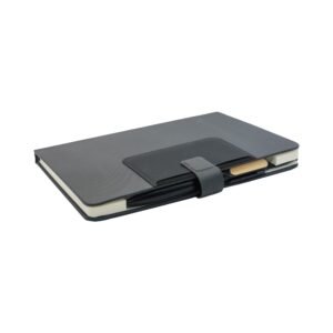 Benz – Grey elegant gift set with a grey notebook, pen and insulated flask, perfect for personalized corporate branding across Dubai and the UAE.