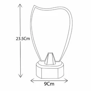 Customized crystal trophy on wooden base ideal for corporate awards ceremonies recognition events and appreciation gifts UAE use.