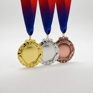 Large medal with multi color ribbon designed for sports awards school events corporate recognition ceremonies and gifting across UAE.