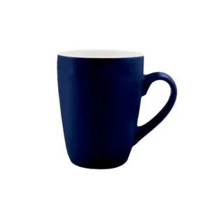 Ceramic U shape mug colored outside white inside ideal for logo branding corporate gifts cafes promotions office drinkware UAE.
