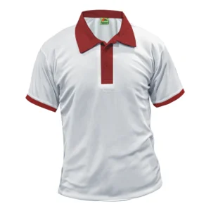 Maroon white dry fit polo Tshirt for sports uniforms corporate branding promotions breathable fabric wear across UAE.