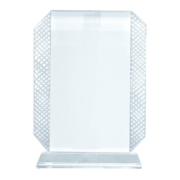 Sublimation crystal trophy designed for corporate awards recognition events appreciation gifts and personalized branding across UAE.